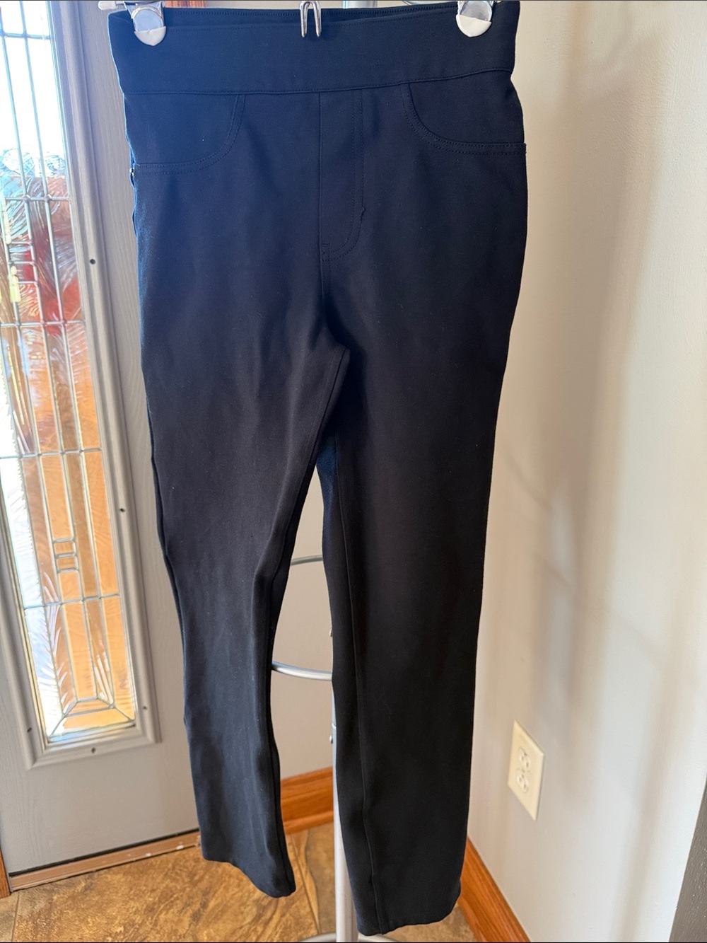 SPANX Black Pull-On Pants with Red Logo Tag